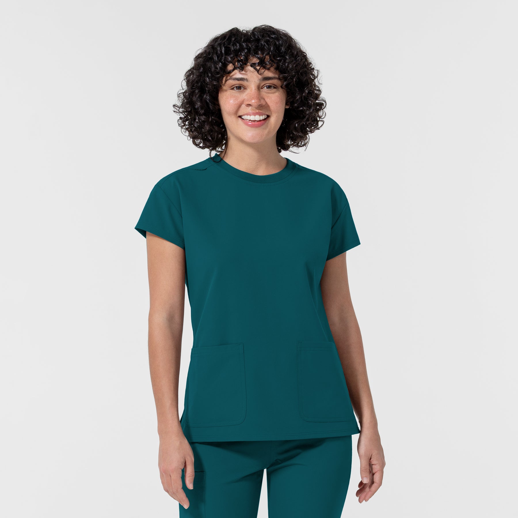 NURTUR Women's Cap Sleeve Crew Neck Scrub Top Caribbean