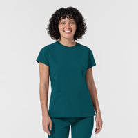 NURTUR Women's Cap Sleeve Crew Neck Scrub Top Caribbean
