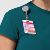 NURTUR Women's Cap Sleeve Crew Neck Scrub Top Caribbean side detail 1
