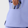 NURTUR Women's Cap Sleeve Crew Neck Scrub Top Ceil Blue front detail