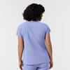 NURTUR Women's Cap Sleeve Crew Neck Scrub Top Ceil Blue back view