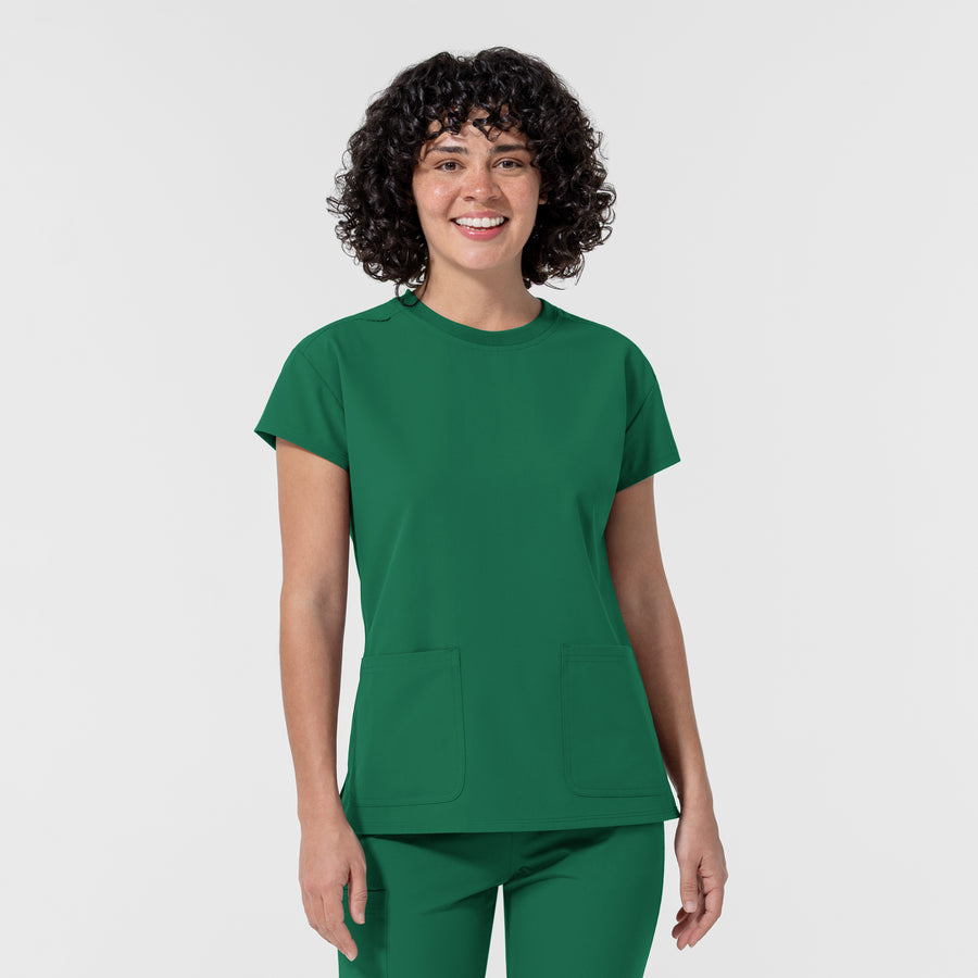 NURTUR Women's Cap Sleeve Crew Neck Scrub Top Hunter