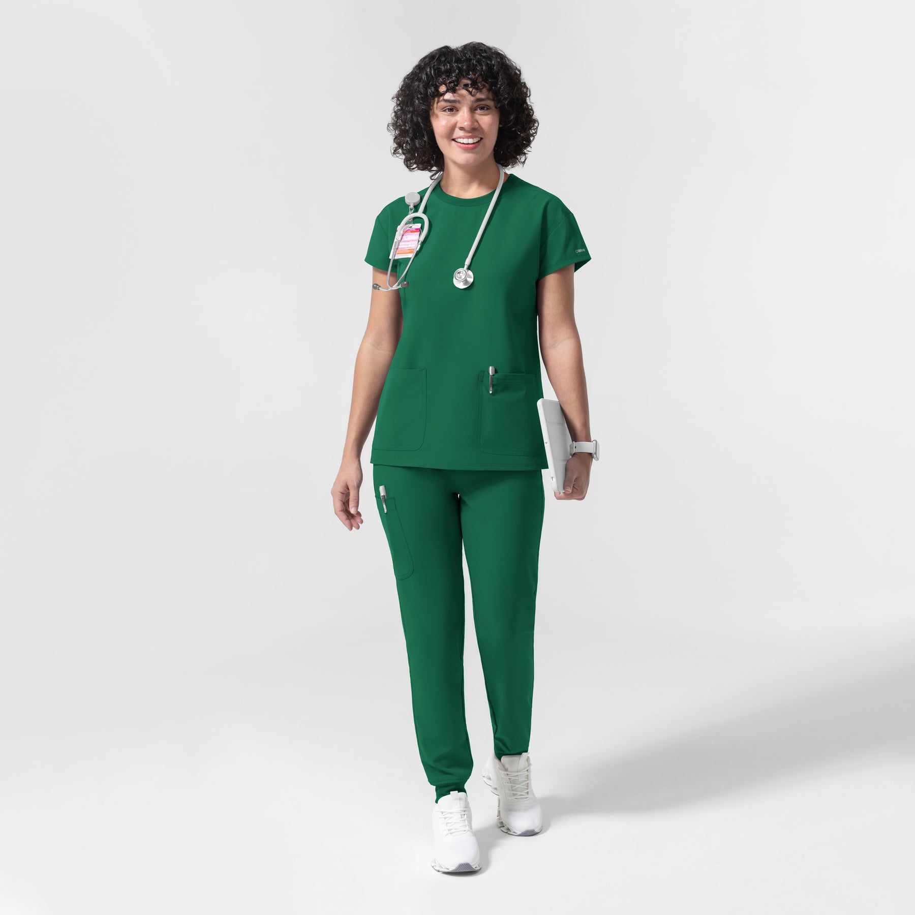 NURTUR Women's Cap Sleeve Crew Neck Scrub Top Hunter full scrub set