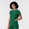 NURTUR Women's Cap Sleeve Crew Neck Scrub Top Hunter side view
