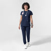 NURTUR Women's Cap Sleeve Crew Neck Scrub Top Navy full scrub set