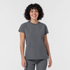 NURTUR Women's Cap Sleeve Crew Neck Scrub Top Pewter