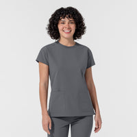 NURTUR Women's Cap Sleeve Crew Neck Scrub Top Pewter