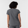 NURTUR Women's Cap Sleeve Crew Neck Scrub Top Pewter back view