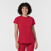NURTUR Women's Cap Sleeve Crew Neck Scrub Top Red