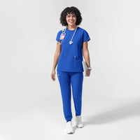 NURTUR Women's Cap Sleeve Crew Neck Scrub Top Royal full scrub set