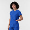 NURTUR Women's Cap Sleeve Crew Neck Scrub Top Royal side view