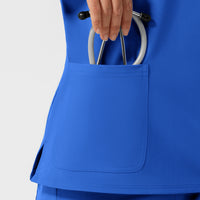 NURTUR Women's Cap Sleeve Crew Neck Scrub Top Royal front detail