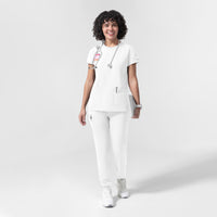 NURTUR Women's Cap Sleeve Crew Neck Scrub Top White full scrub set