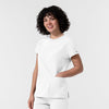 NURTUR Women's Cap Sleeve Crew Neck Scrub Top White side view