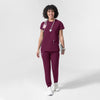 NURTUR Women's Cap Sleeve Crew Neck Scrub Top Wine full scrub set