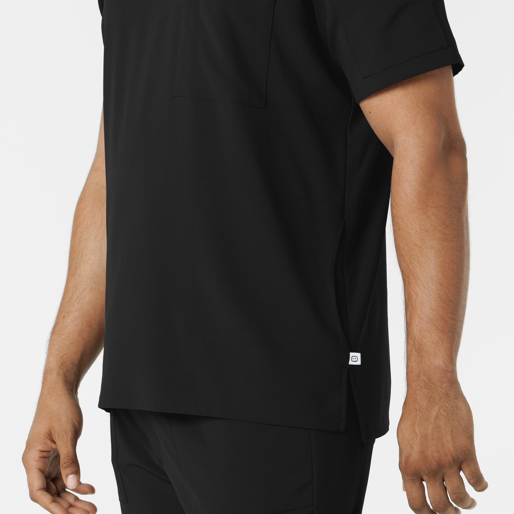 RENEW Men's V-Neck 5 Pocket Scrub Top - Black