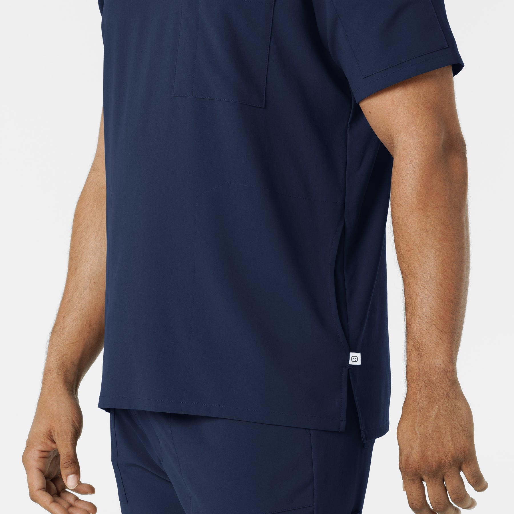RENEW Men's V-Neck 5 Pocket Scrub Top - Navy