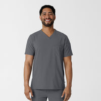 RENEW Men's V-Neck 5 Pocket Scrub Top Pewter