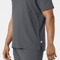 RENEW Men's V-Neck 5 Pocket Scrub Top - Pewter