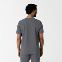 RENEW Men's V-Neck 5 Pocket Scrub Top Pewter back view