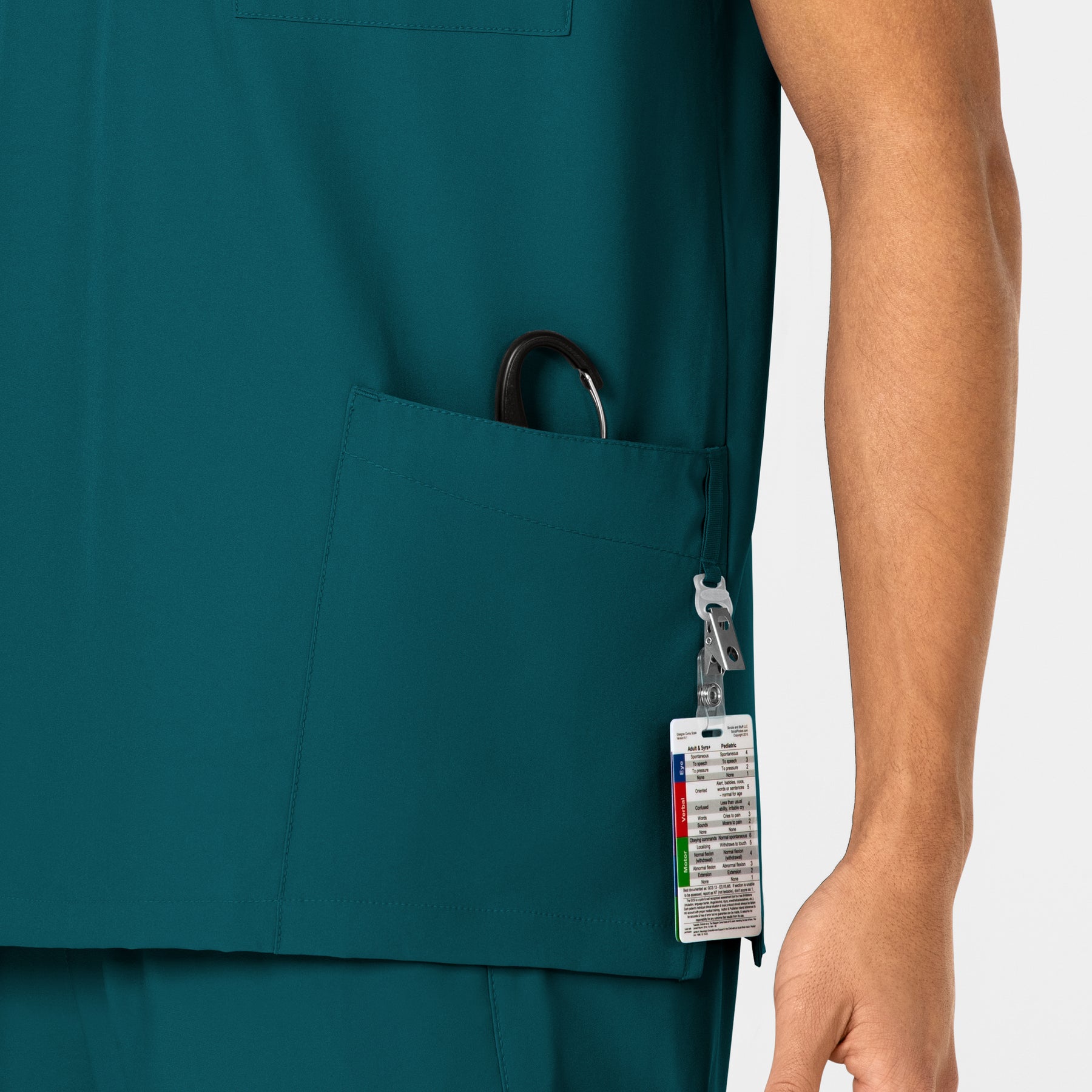 W123 Unisex 4 Pocket Utility Scrub Top - Caribbean