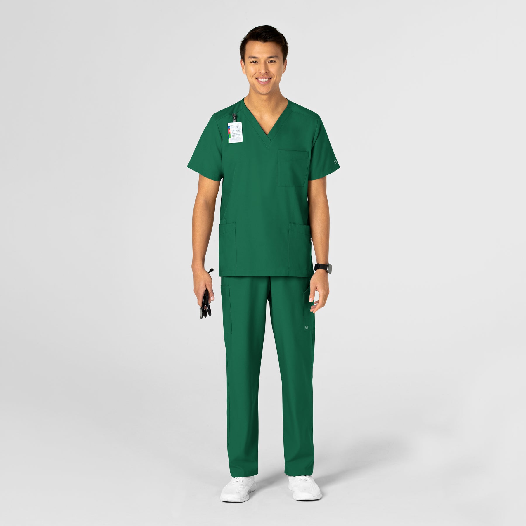 W123 Unisex 4 Pocket Utility Scrub Top - Hunter