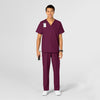 W123 Unisex 4 Pocket Utility Scrub Top - Wine