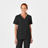 W123 Unisex 4 Pocket Utility Scrub Top - Black