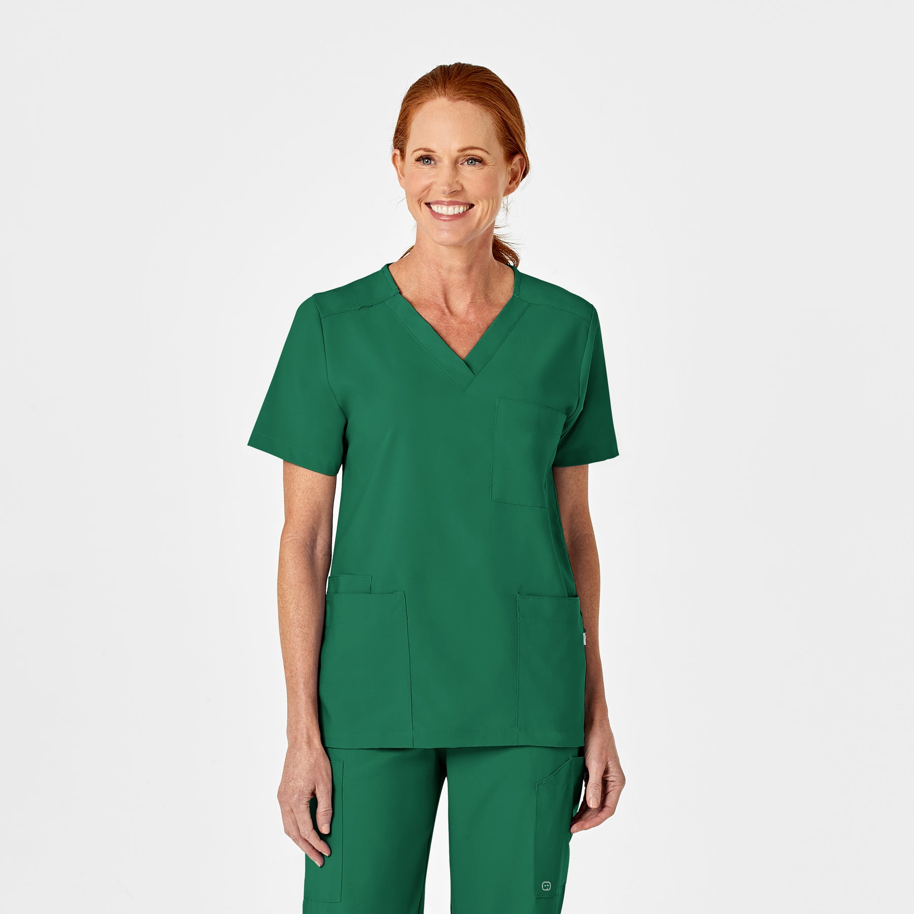 W123 Unisex 4 Pocket Utility Scrub Top - Hunter