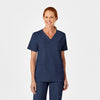 W123 Unisex 4 Pocket Utility Scrub Top - Navy