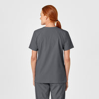 W123 Unisex 4 Pocket Utility Scrub Top - Pewter