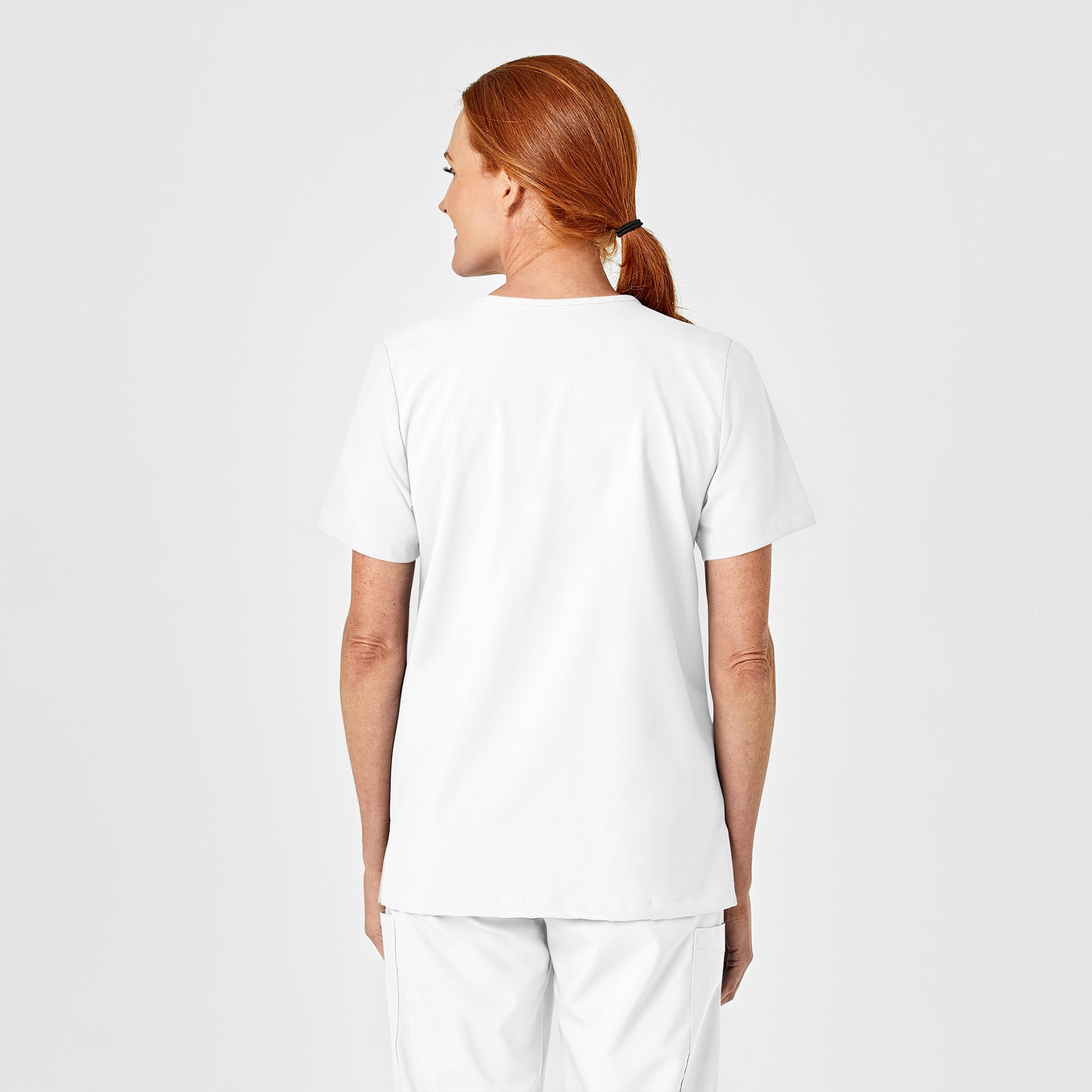W123 Unisex 4 Pocket Utility Scrub Top - White