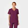 W123 Unisex 4 Pocket Utility Scrub Top - Wine