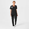 W123 Unisex 4 Pocket Utility Scrub Top Black scrub set