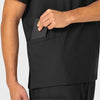 W123 Unisex 4 Pocket Utility Scrub Top Black side detail 2