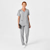 W123 Unisex 4 Pocket Utility Scrub Top Grey scrub set