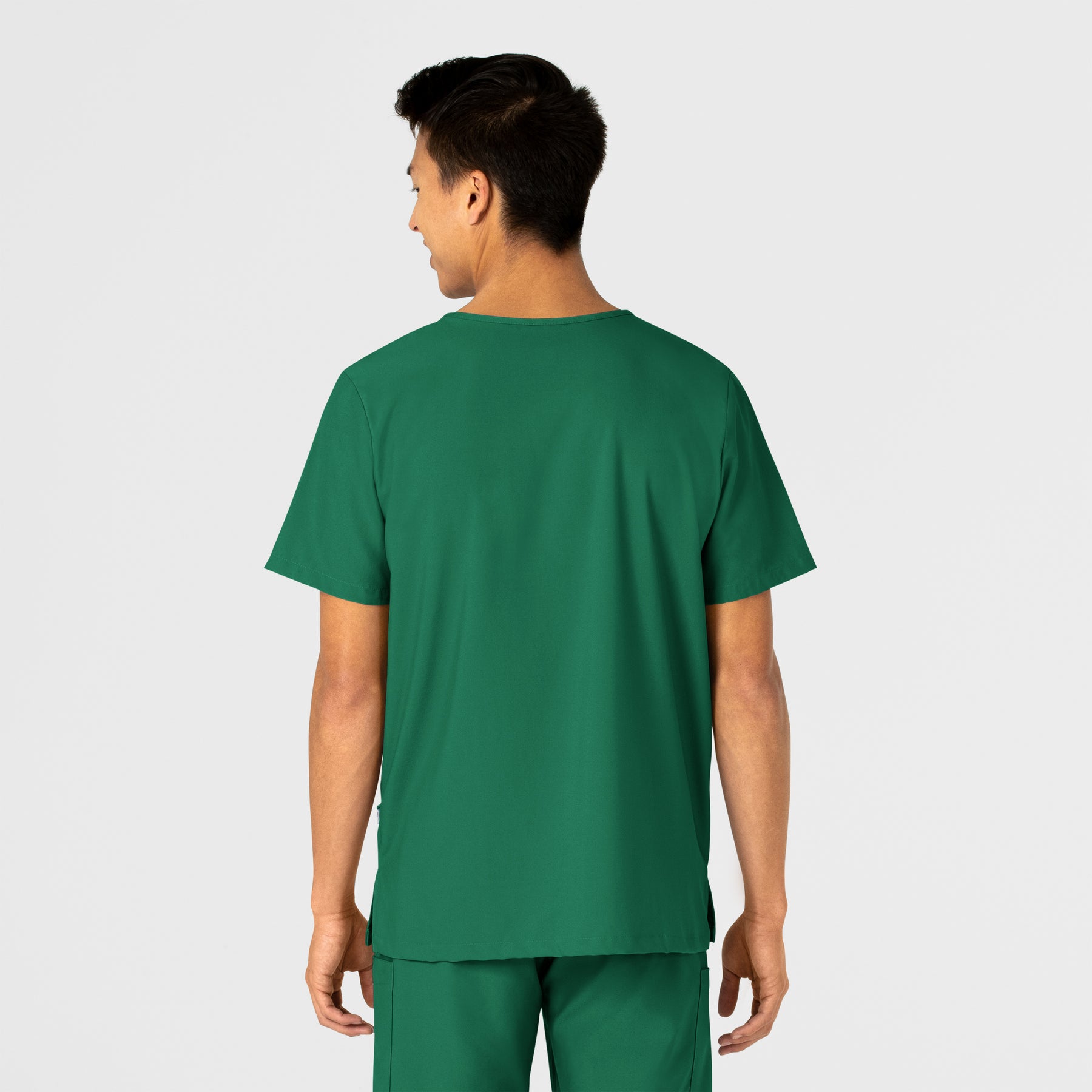 W123 Unisex 4 Pocket Utility Scrub Top Hunter back view