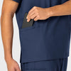 W123 Unisex 4 Pocket Utility Scrub Top Navy side detail 2