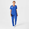 W123 Unisex 4 Pocket Utility Scrub Top Royal scrub set