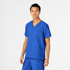 W123 Unisex 4 Pocket Utility Scrub Top Royal side view