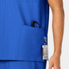 W123 Unisex 4 Pocket Utility Scrub Top Royal hemline detail