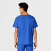 W123 Unisex 4 Pocket Utility Scrub Top Royal back view