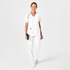 W123 Unisex 4 Pocket Utility Scrub Top White scrub set