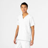 W123 Unisex 4 Pocket Utility Scrub Top White side view