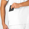 W123 Unisex 4 Pocket Utility Scrub Top White side detail 2