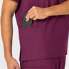 W123 Unisex 4 Pocket Utility Scrub Top Wine side detail 2