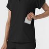 RENEW Women’s Flex-n-Reach Collared Scrub Top Black hemline detail