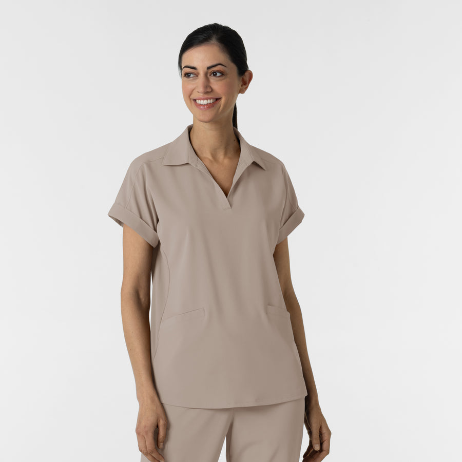 RENEW Women’s Flex-n-Reach Collared Scrub Top Haze