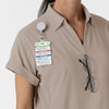 RENEW Women’s Flex-n-Reach Collared Scrub Top Haze side detail 1