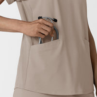 RENEW Women’s Flex-n-Reach Collared Scrub Top Haze side detail 2